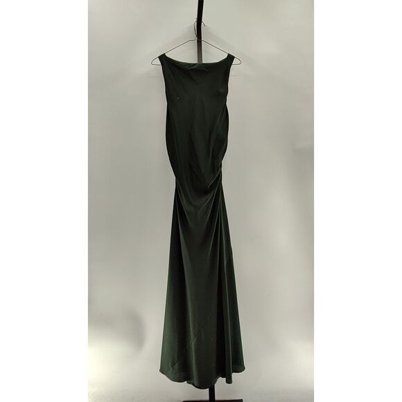 Quince Dresses & Skirts - Quince Women Washable Stretch Silk High Neck Midi Dress Forest Green L
